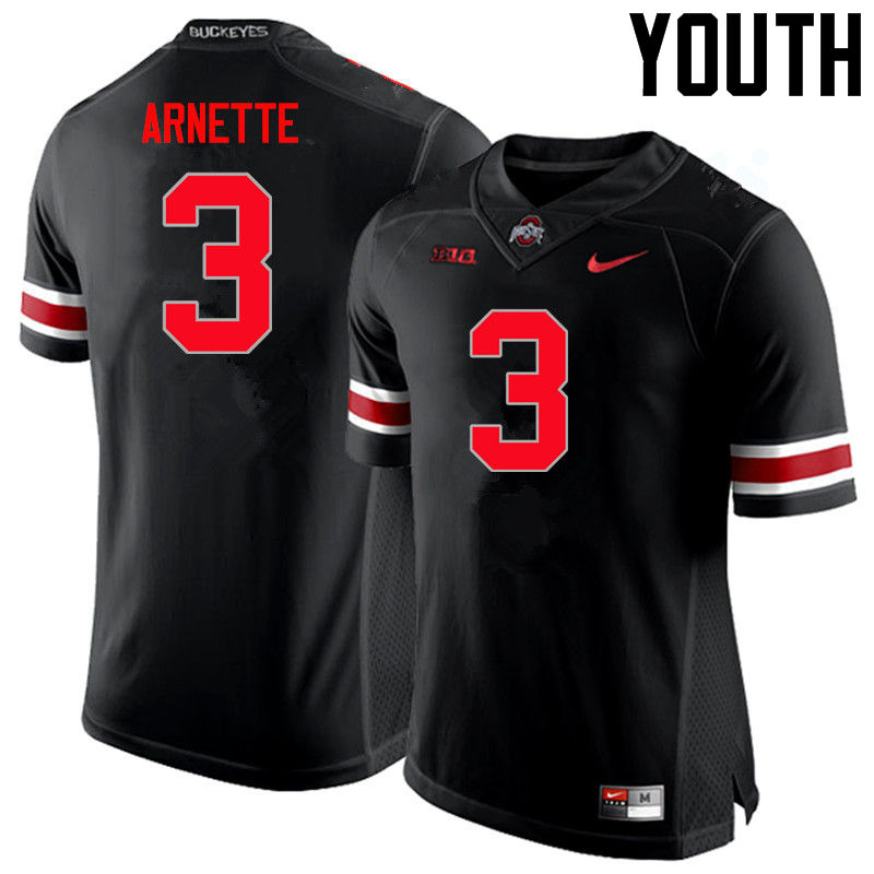 Youth Ohio State Buckeyes #3 Damon Arnette College Football Jerseys Limited-Black